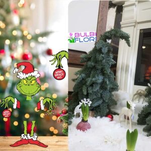 Bradut confectionat Grinchy Nobilis 60 cm - Ornament de Craciun jucaus, inspirat de Grinch
