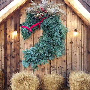 wreath christmas horse