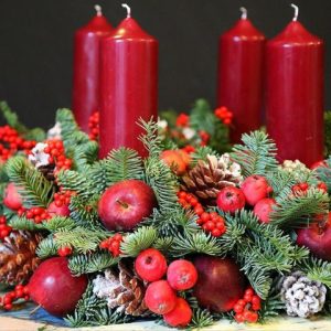 coronita de advent din brad natural