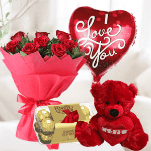 pachet buchet si ursulet +ciocolata